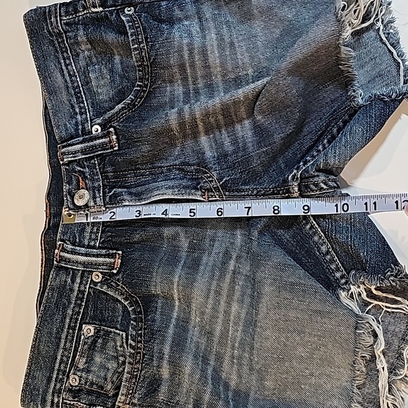 VTG Levi's 501 Cutoffs Shorts Jorts Mid-Rise Whiskering Medium Wash Raw Hem 29 - Picture 8 of 9